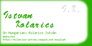 istvan kolarics business card